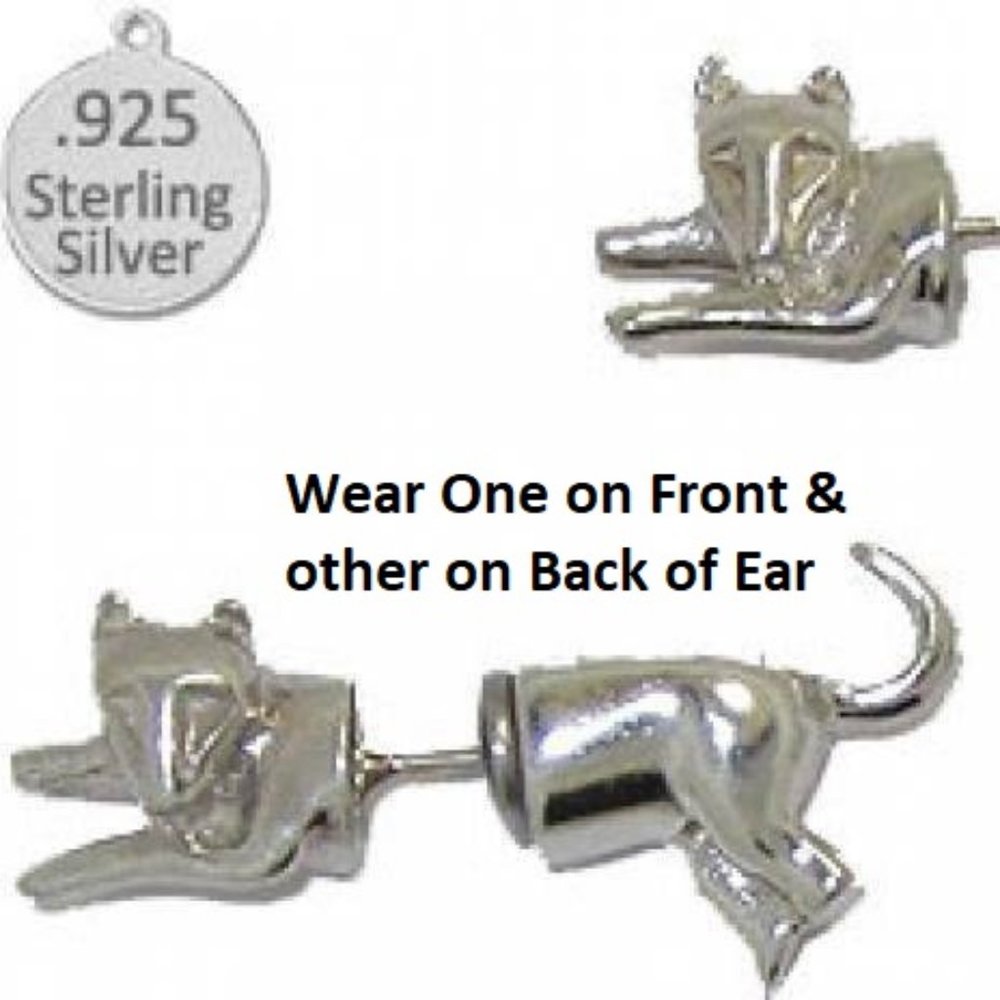 Cat Earrings are 925 Italian Sterling Silver NWT